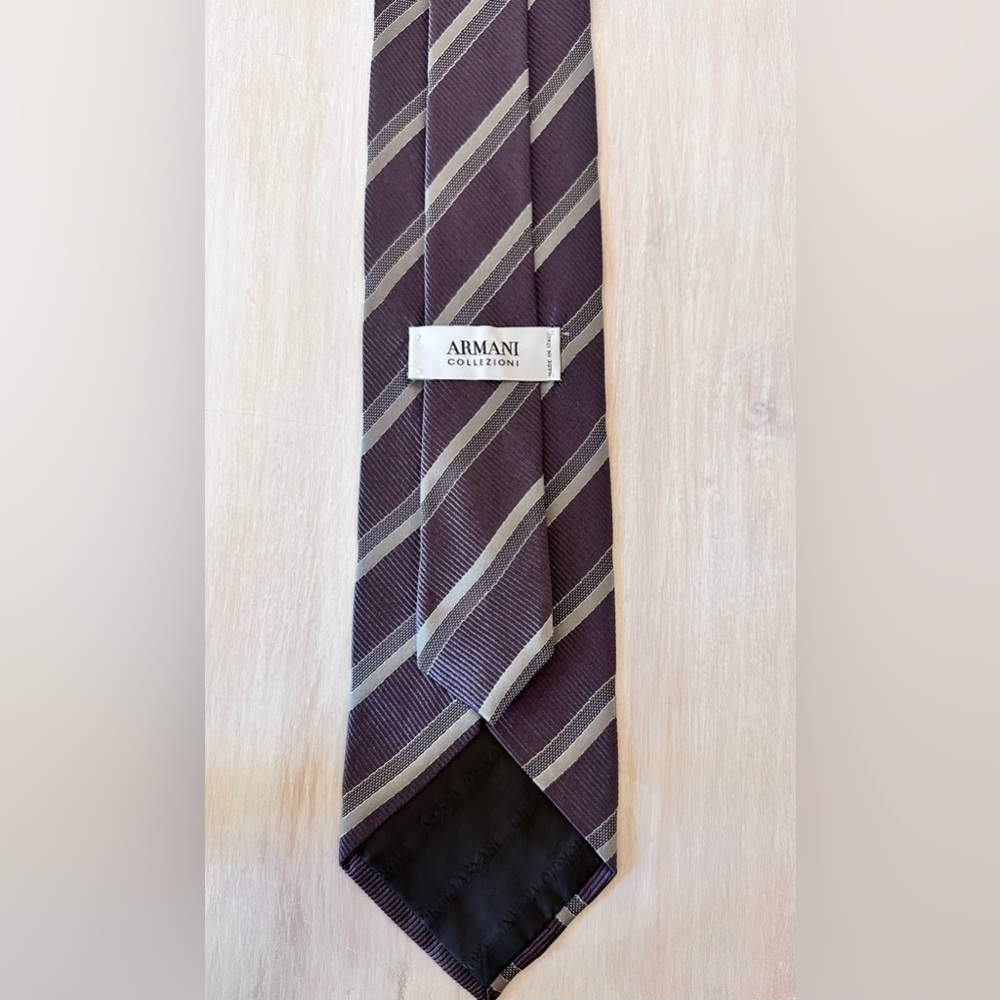 Armani Collezioni Made in Italy Men’s Tie Gray - Picture 2 of 5